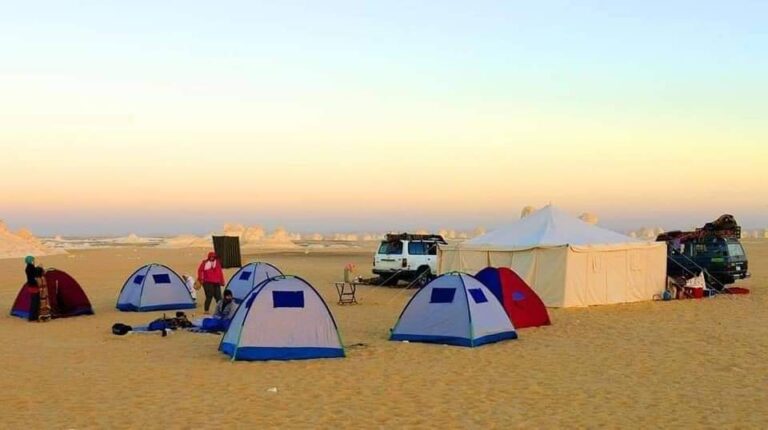 white desert camping